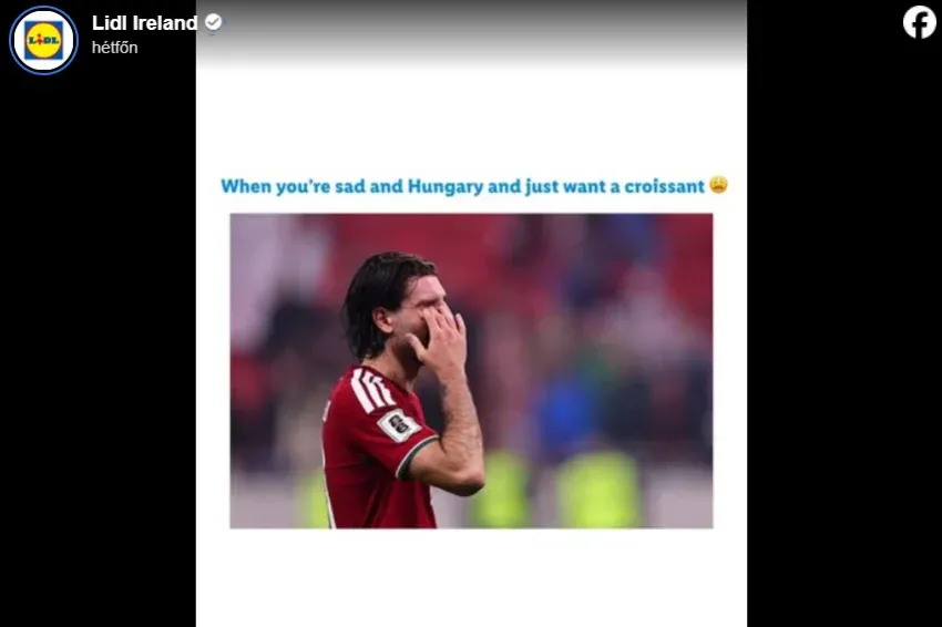 A magyar válogatott kiesésén élcelődik az írországi Lidl – Forrás: Telex.hu