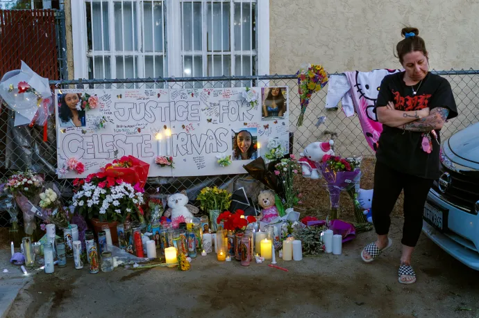 Emlékhely az áldozat, Celeste Rivas Hernandez otthonánál – Fotó: Gina Ferazzi / Los Angeles Times / Getty Images