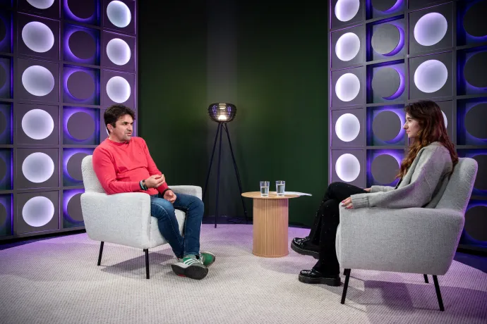 Csőre Gábor színművész és Szente Katica műsorvezető – Fotó: Bődey János / Telex