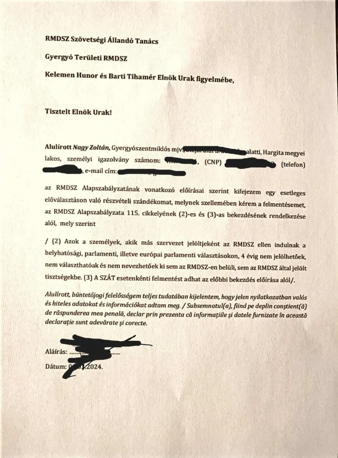 Nagy Zoltán már ekkor is szerepelt Barti tervei között, de az országos szervezet lefújta az akciót – Forrás: RMDSZ