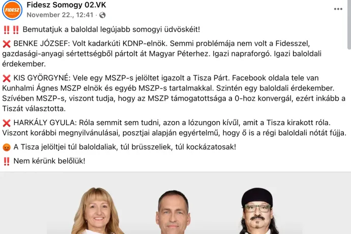 A Fidesz bemutatja a Tisza baloldali jelöltjét: egy volt helyi KDNP-elnököt