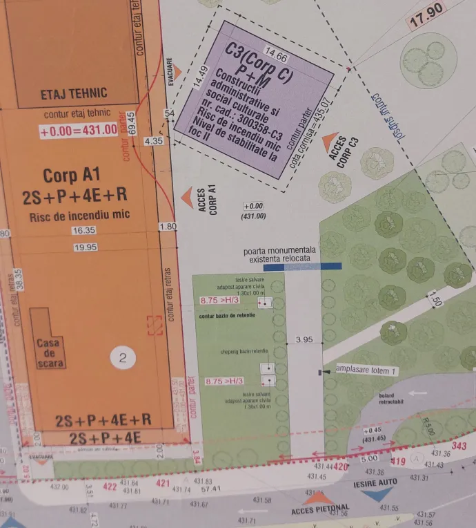 A kapu jövőbeli elhelyezkedése – Forrás: a MI Központ építőtelepén kifüggesztett látványtervek