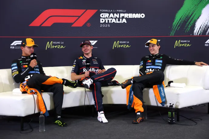Közöttük dől el: Lando Norris, Max Verstappen és Oscar Piastri – Fotó: Clive Rose / Getty Images