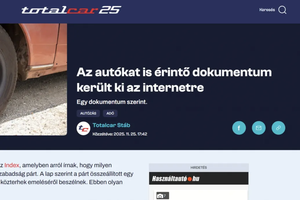 444: Egy belső levél szerint a lapvezetés kérte, hogy a Totalcaron szemlézzék az Index cikkét a Tisza állítólagos adóemeléseiről