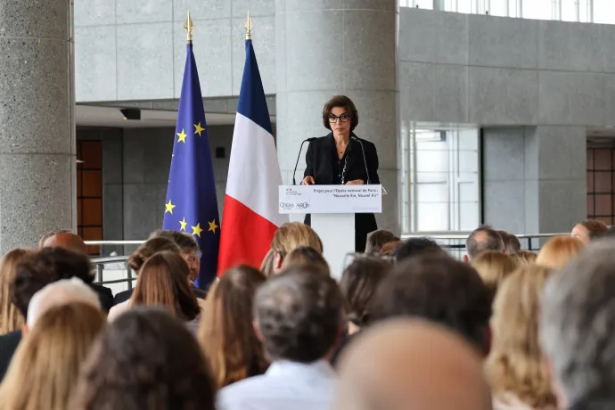 Rachida Dati egy sajtótájékoztatón, 2025. szeptember 2-án – Fotó: Ludovic Marin / AFP