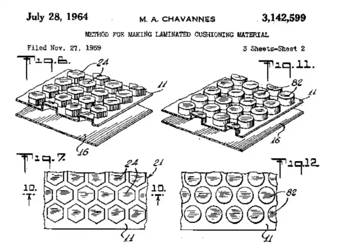 Részlet a Bubble Wraphez tartozó egyik szabadalomból – Fotó: patents.google.com
