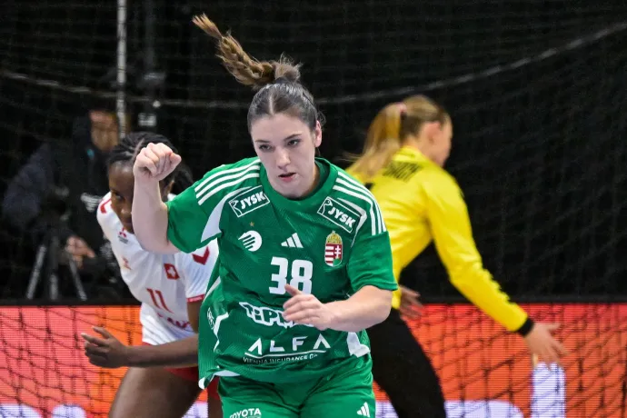 Vámos Petra a Magyarország-Svájc világbajnoki mérkőzésen a hollandiai 's-Hertogenboschban 2025. december 1-jén – Szigetváry Zsolt / MTI