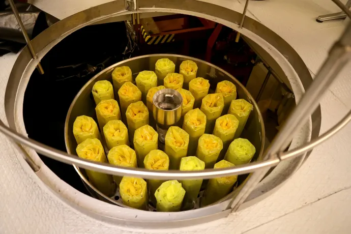 Az Paksi Atomerőmű Zrt. a hármas és négyes reaktorának beraktározott fűtőelemei 2023. december 5-én – Fotó: Kiss Dániel / MTI