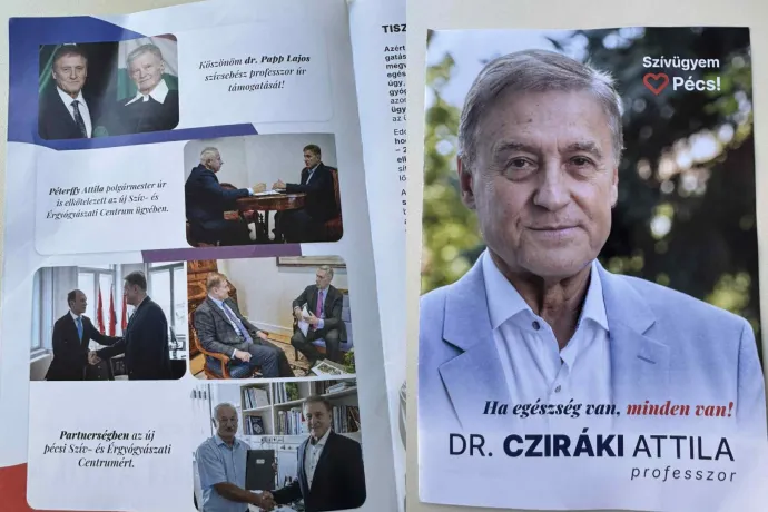 Az ellenzéki polgármester hozzájárulása nélkül használták a fotót a fideszes jelölt kampánykiadványában – Fotó: olvasói fotók / Telex