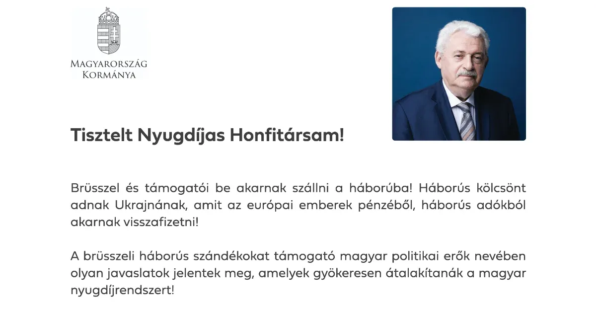 Már az Ügyfélkapun is adóemeléssel és háborúval riogatja a nyugdíjasokat a kormány