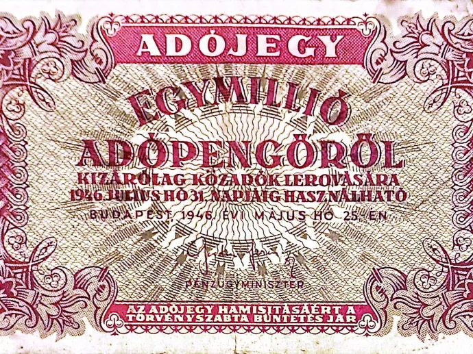 Az adópengő elszámolási egység volt, de júliusban már pénzként romlott. (Honvári János tulajdona.)