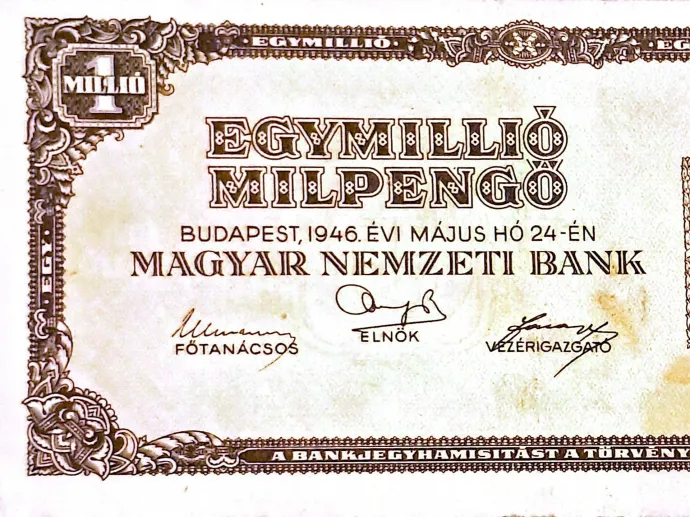 Bő két héttel a billiós bankjegy kibocsátása előtt még így fejezték ki ezt a számot. (Honvári János tulajdona.)