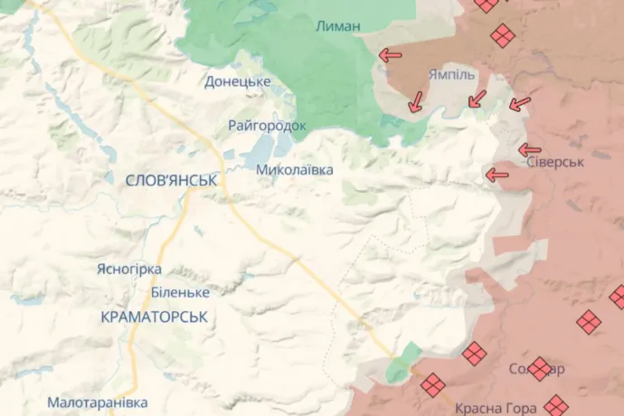 Donyeck megye utolsó ukrán erődítéséhez közelítenek az orosz megszállók