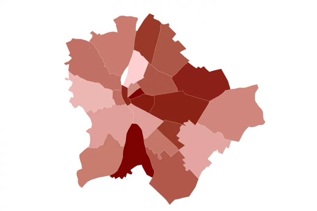 Térképen mutatjuk, mennyi szolidaritási adó jut fejenként a budapestiekre