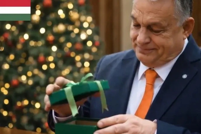 Orbán Viktor orosz gázt kap ajándékba a Mikulásnak öltözött Putyintól a kenyai orosz nagykövetség MI-generált karácsonyi videójában