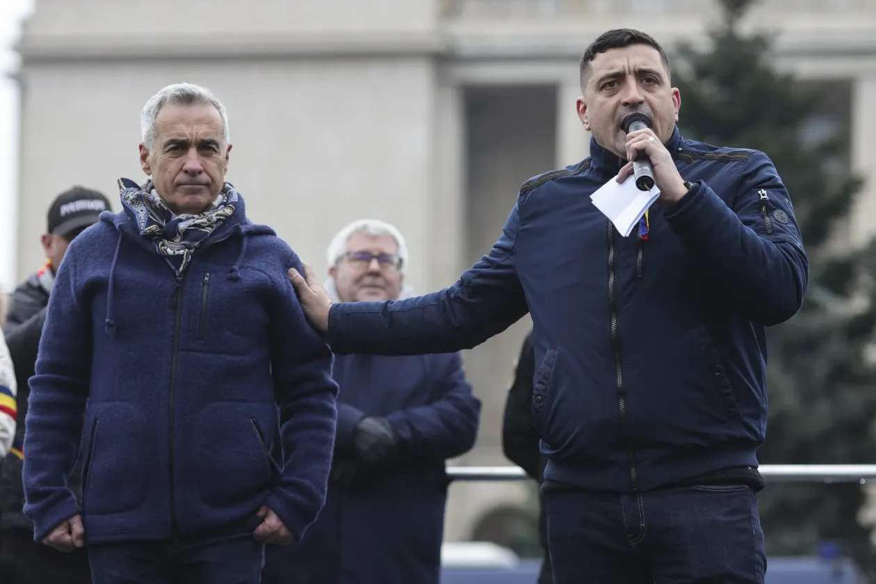 Călin Georgescu és George Simion a március 1-i tüntetésen – Fotók: Octav Ganea / Inquam Photos