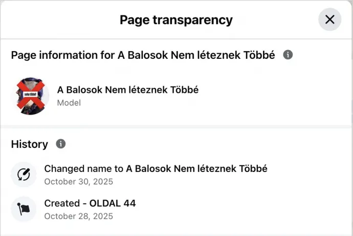 A Konzervatív Nők Fóruma Roland Aldó lett, A Balosok Nem léteznek Többé korábban OLDAL 44 néven létezett, Nógrádi cserépkályha pedig Gyenes Endre néven posztol tovább – Forrás: Facebook