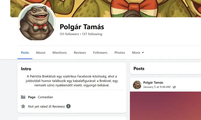 A név új, a profilkép és a leírás még a régi – Fotó: Facebook