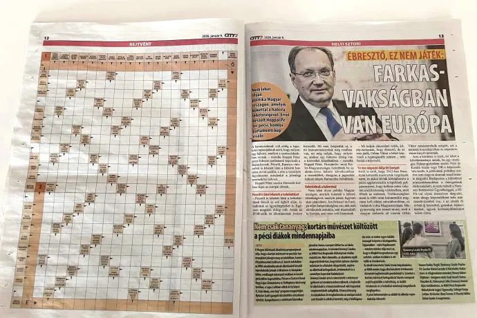 Minőségi fejtörő és Hoppál Péter egy oldalpáron – Fotó: Olvasói fotó / Telex