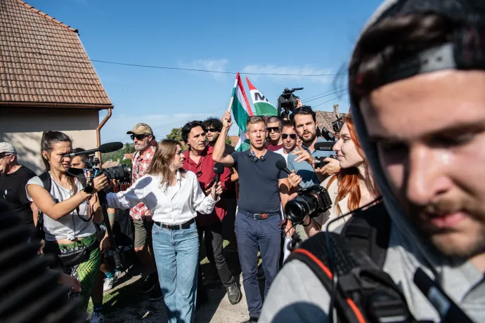 Magyar Péter Kötcsén, 2025. szeptember 7-én – Fotó: Bődey János / Telex