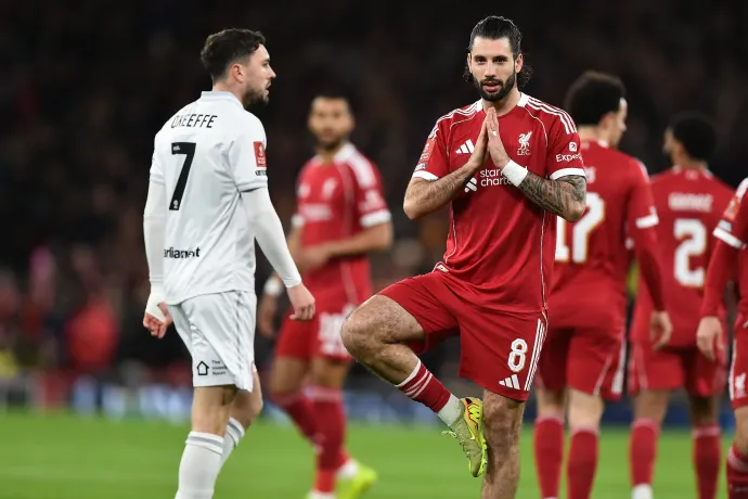 Szoboszlai Dominik 30 méteres bombagólt vágott az FA-kupában, aztán az ő hibájából kapott gólt a Liverpool