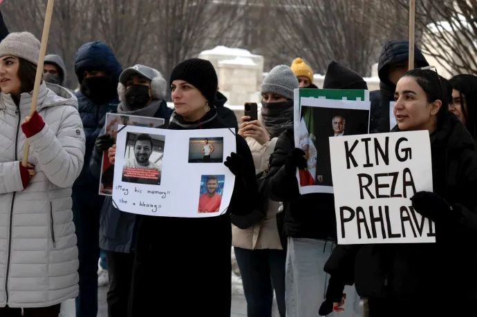 Az iráni kormányellenes megmozdulásokat támogató tüntetés Budapesten 2026. január 15-én – Fotó: Ardi