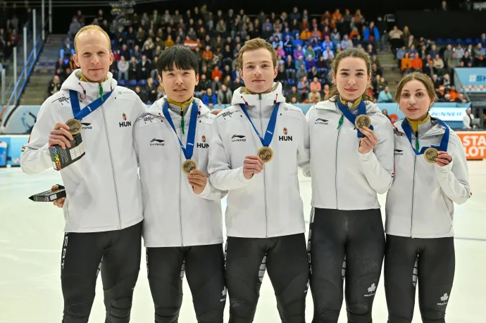 Bronzérmes lett a magyar vegyes váltó a rövidpályás gyorskorcsolya Eb-n