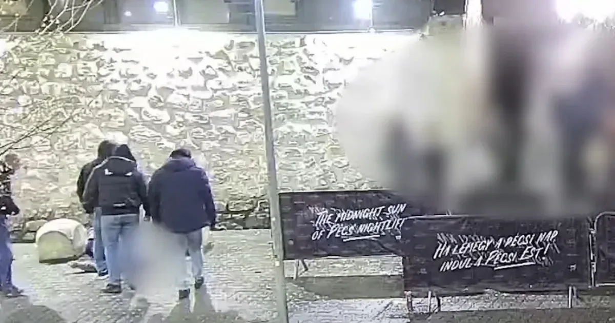A rendőrség kiadott egy videót, amin a Pécsi Estnek dolgozó biztonsági őr ököllel üt egy földön fekvő férfit