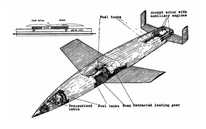 A Silbervogel rajza a jármű tervrajzain – Forrás: DLR