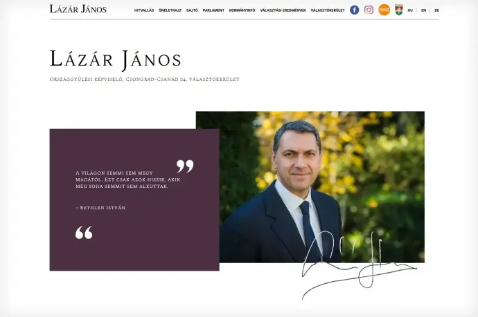 Lázár János oldala 2025 decemberében