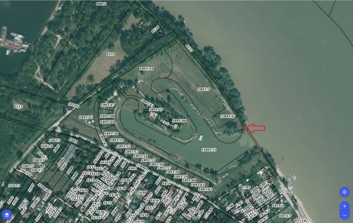 A kis öböl és a helyszínelés helye térképen