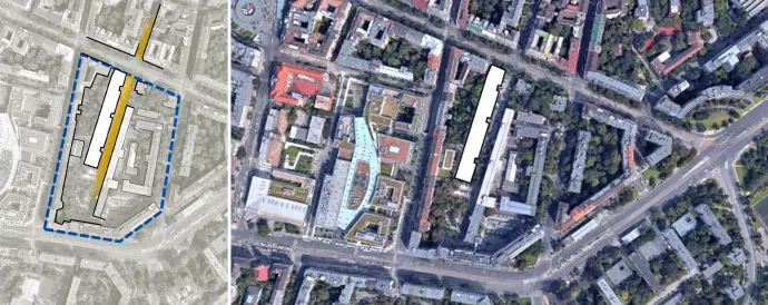 Térképen a tervezett beruházás helye – Forrás: Budapest Főváros XI. kerület, Újbuda, Telepítési tanulmányterv