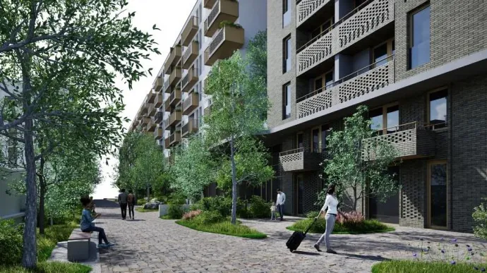 Az épület látványterve – Forrás: Budapest Főváros XI. kerület, Újbuda, Telepítési tanulmányterv