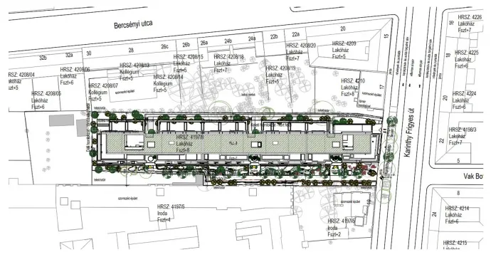 Helyszínrajz – Forrás: Budapest Főváros XI. kerület, Újbuda, Telepítési tanulmányterv