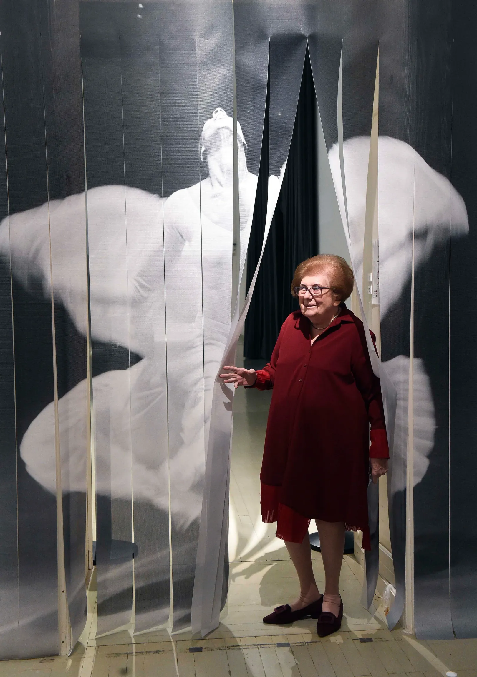 Keleti Éva Élet/kép című retrospektív kiállításának sajtóbejárásán a Műcsarnokban 2019. december 10-én – Fotó: Bruzák Noémi / MTI