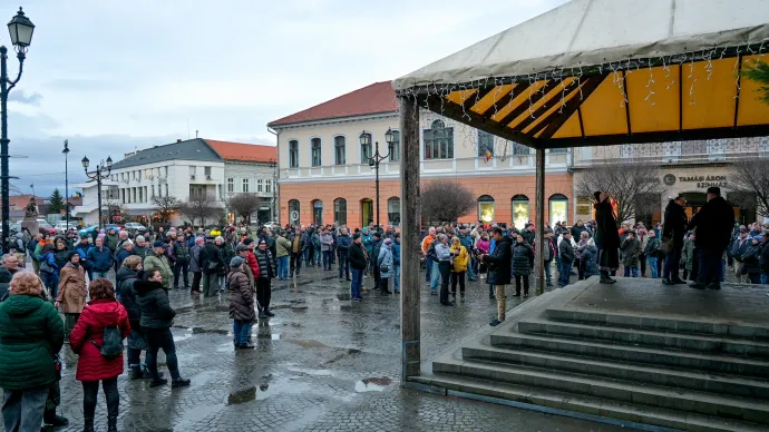 Szentgyörgyön a második tüntetés – Fotó: Tamás Zsófia / Transtelex és FP Facebook-oldala