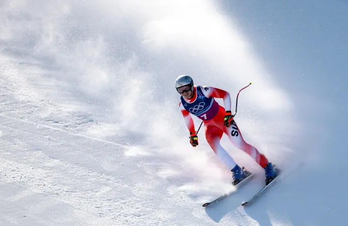 Marco Odermatt a csapatkombináció lesiklásán – Fotó: Dustin Satloff / 2026 Getty Images
