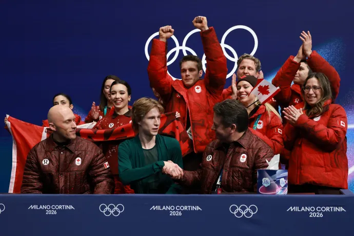 A képeken balra lent Benoît Richaud a grúz és a kanadai versenyzők eredményeit várva – Fotó: Elsa / Getty Images