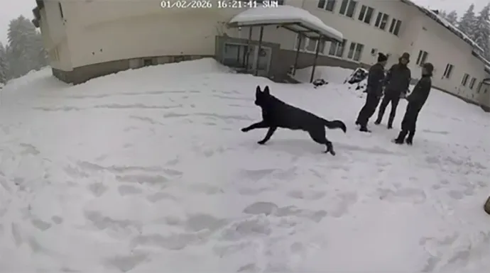 Részlet a biztonsági kamera felvételéből – Forrás: Novini.bg / Facebook