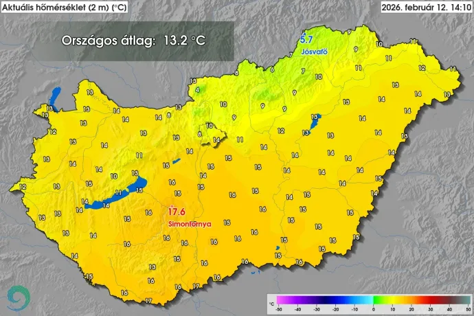 Február 12. van, és 17 fok volt Simontornyán