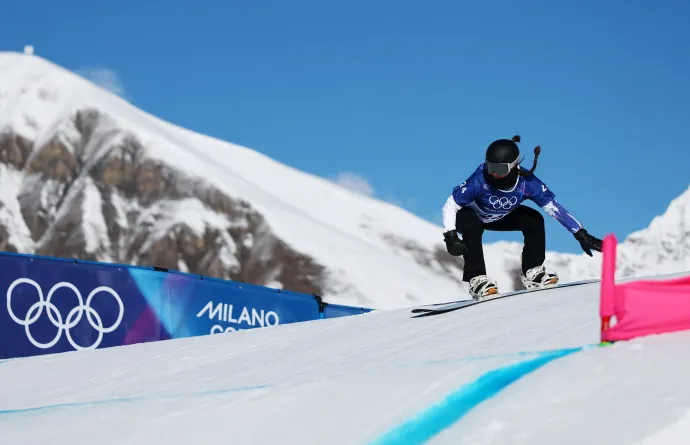 Mandel Kata a második selejtezős futamában 2026. február 13-án, Livignóban – Fotó: Marko Djurica / Reuters