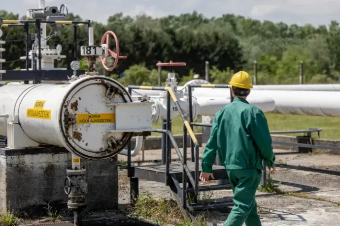The Adria crude oil pipeline at Mol's refinery in Százhalombatta on May 24, 2022 – Photo: János Kummer / Getty Images