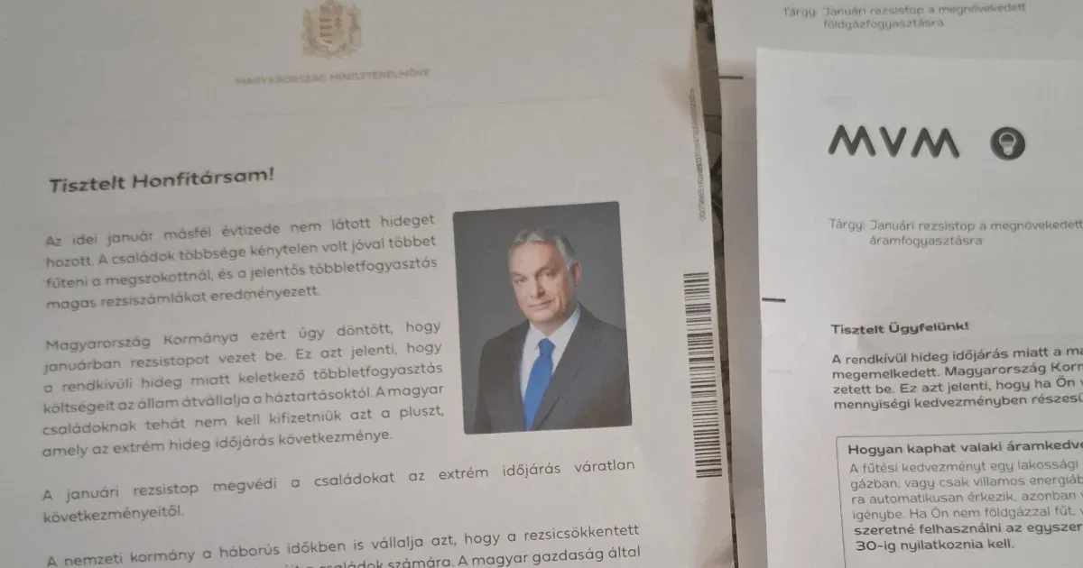 A NAV után már az MVM is kézbesíti Orbán tájékoztató levelét
