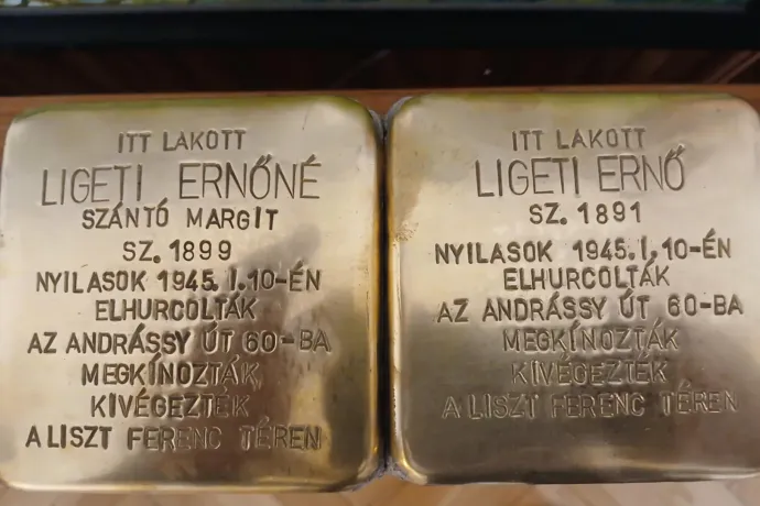 Botlatókövet avattak Budapesten Ligeti Ernő és felesége, Szántó Margit emlékére