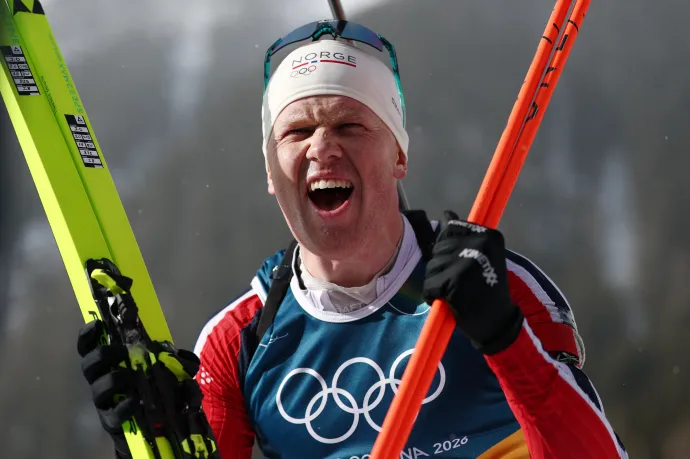 A norvég Johannes Dale-Skjevdal nyerte a biatlon tömegrajtos versenyét – Fotó: Eloisa Lopez / Reuters