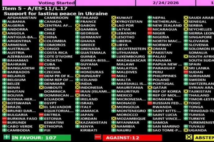 Egyetlen EU-tagállam nem támogatta az ENSZ ukrajnai békét sürgető határozatát: Magyarország