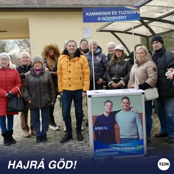 Tuzson Bence Gödön kampányol – Fotó: Tuzson Bence Facebook-oldala