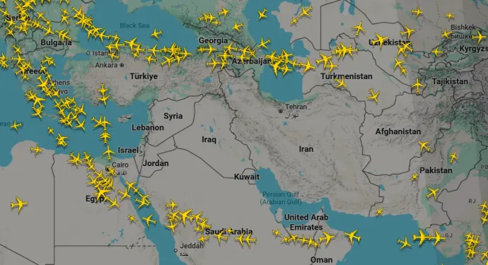 Forrás: flightradar24