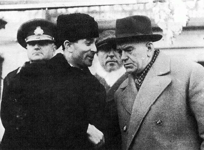 Kurkó Gyárfás és Petru Groza Kolozsváron, 1946-ban – Fotó: mek.oszk.hu