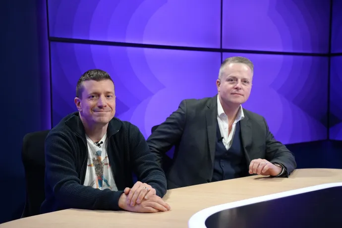 Sárosi Péter és Molnárfi István a Telex stúdiójában – Fotó: Bakos Barna / Telex